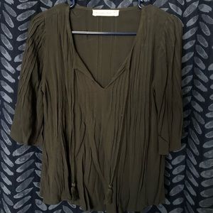 Abercrombie & Fitch Grey Peasant ShortSleeve Shirt